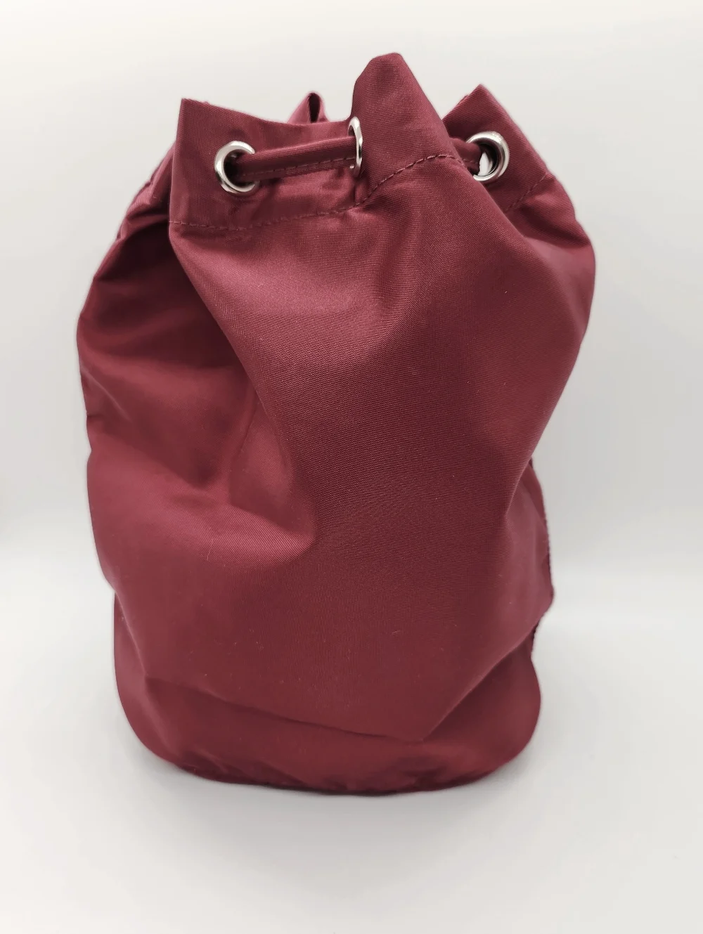 PRADA Tessuto Burgundy Nylon Drawstring Pouch